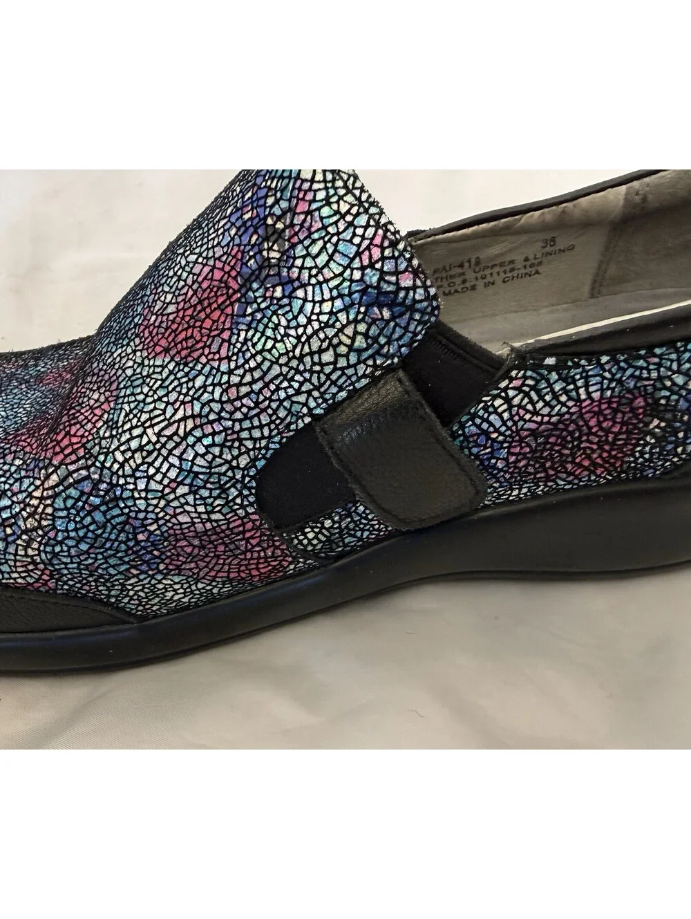 Alegria Paityn Slip-On Shoes Size 8 Copacetic Glitter Multi Loafers Pro Walking